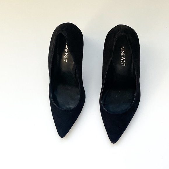 Nine West Black Suede Pointed Toe Pumps - 7.5 - Picture 3 of 3